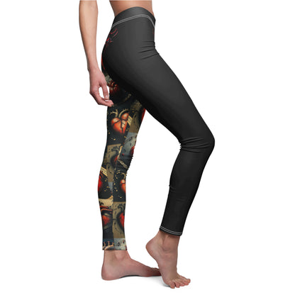 "Our Song" Edgy Heart Print Women's Casual Leggings - Stylish and Comfortable Activewear