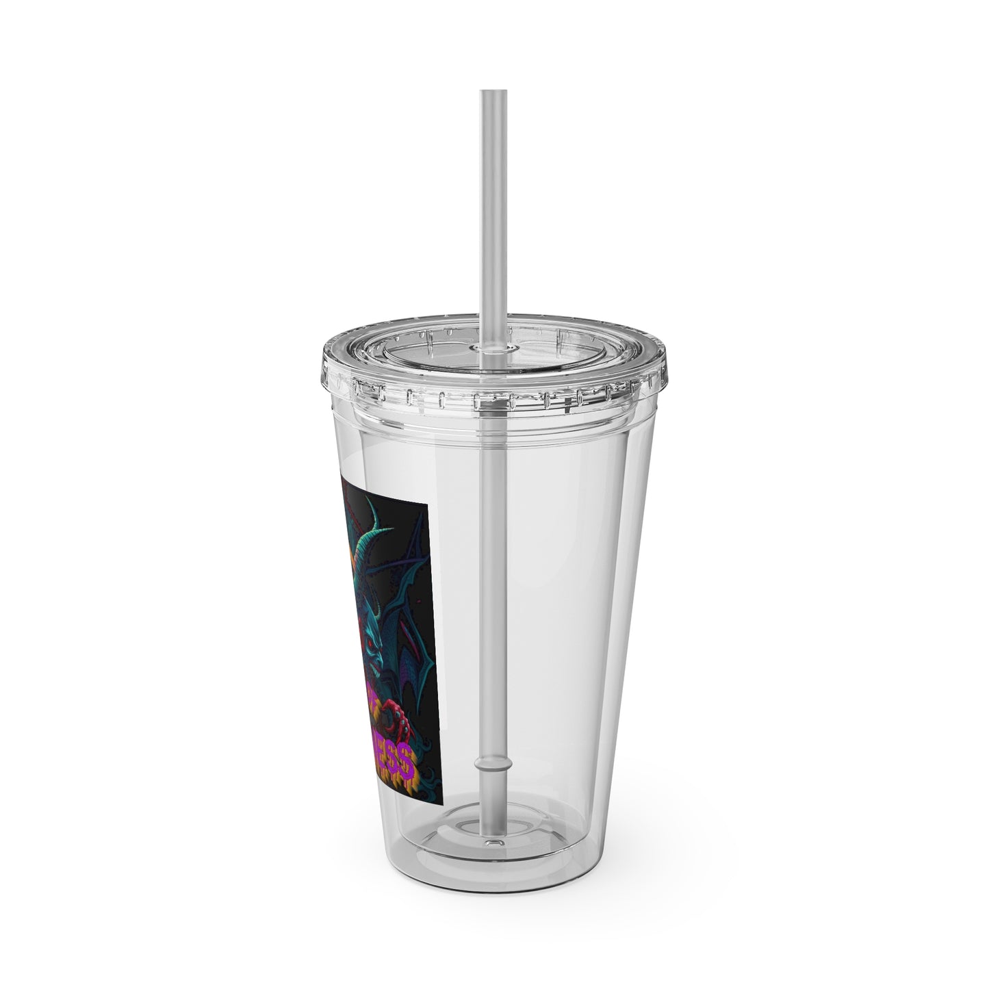 Chill of Darkness-Sunsplash Tumbler with Straw | 16oz Vibrant Drinkware for Dark Aesthetic Lovers