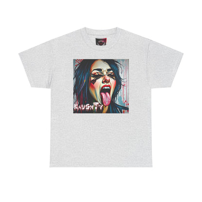 "Naughty" Graphic Unisex Heavy Cotton Tee - Edgy Streetwear T-Shirt