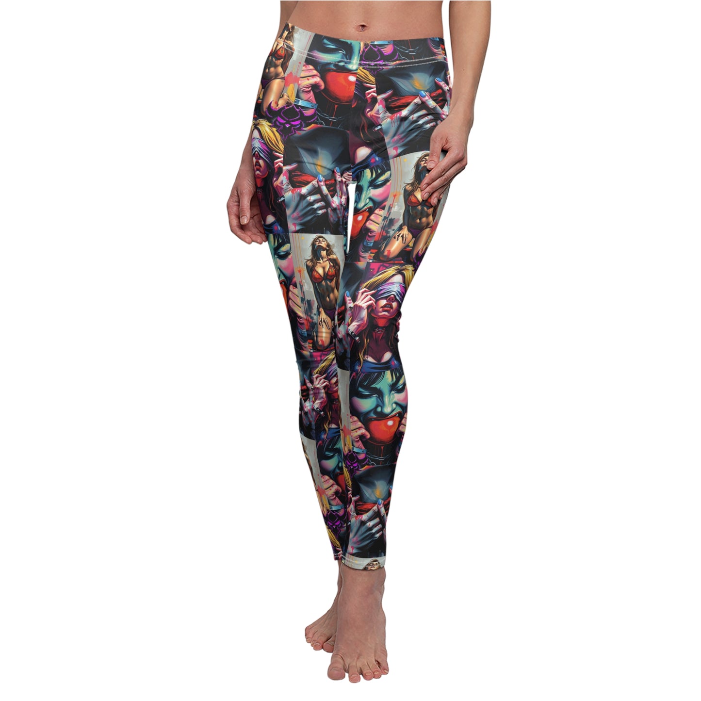 "Ungodly Kinks" Vibrant Women's Graphic Leggings - Casual Fashion for Everyday Adventures