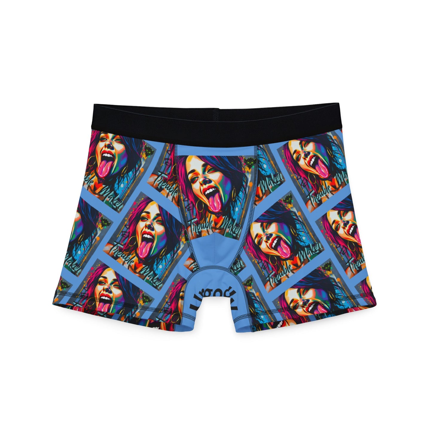 "Trouble Maker" Vibrant Graphic Men's Boxers - Bold Colors & Fun Design