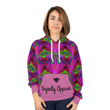 Vibrant Psychedelic Christmas Tree 2 Unisex Pullover Hoodie - Perfect for Festivals and Casual Wear