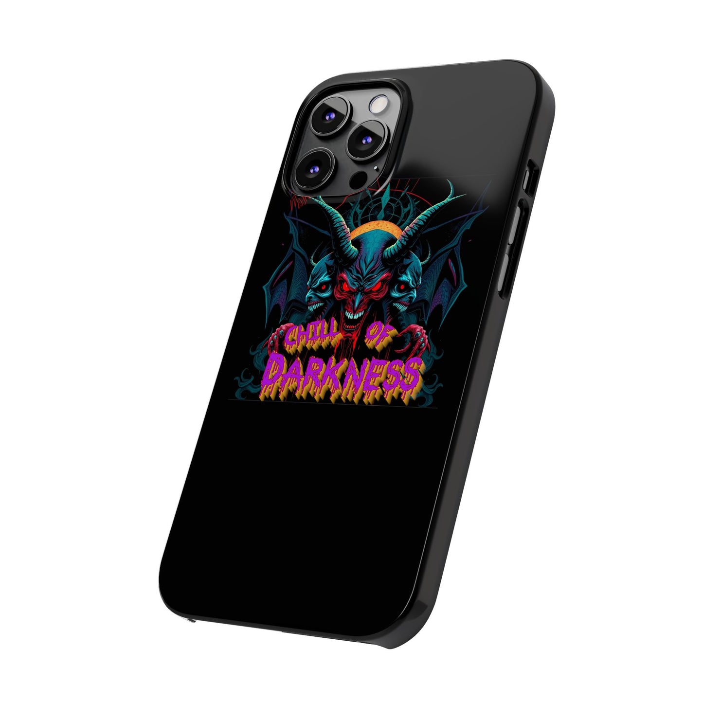 Chill of Darkness Slim Phone Case - Gothic Demon Design