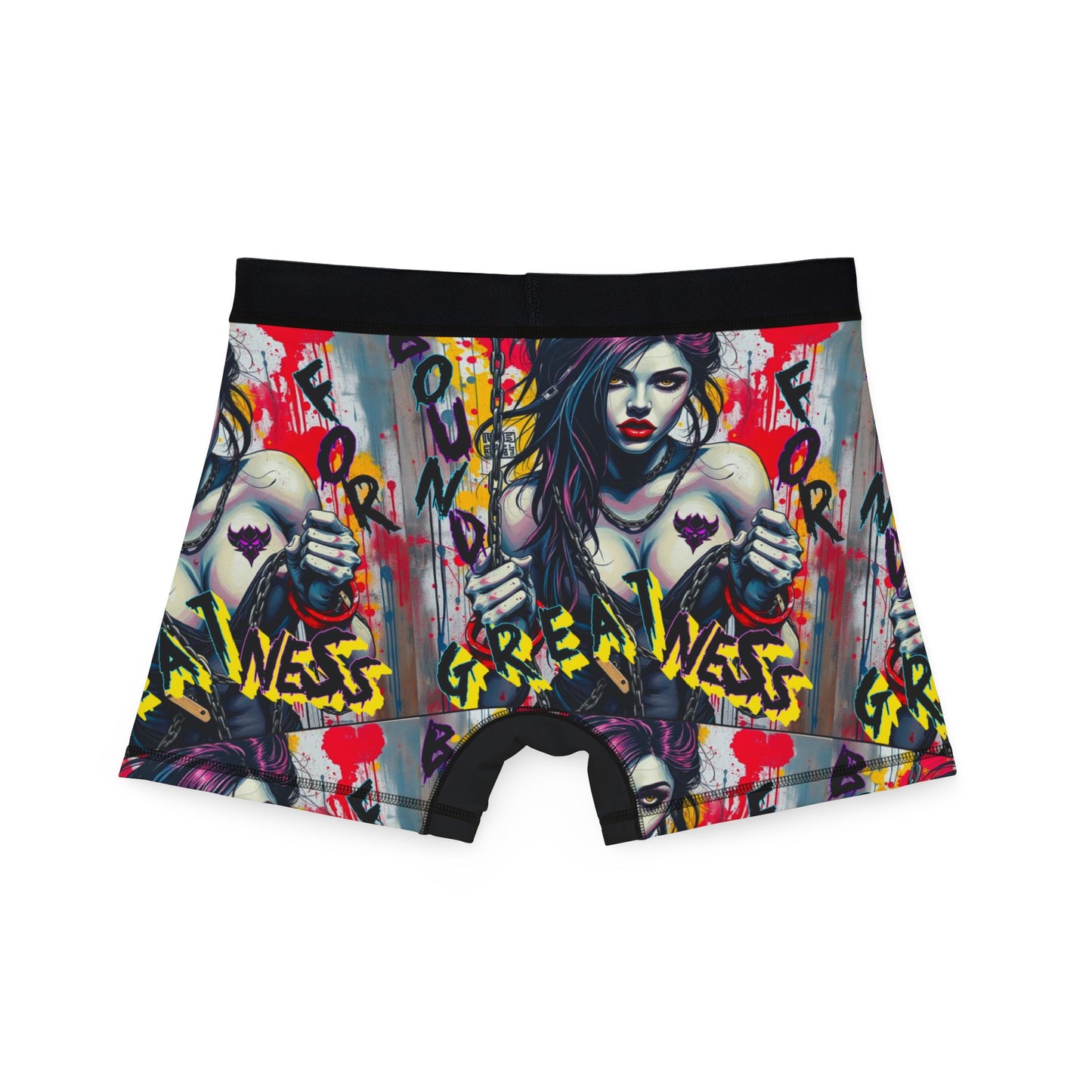 "Bound to Greatness" Bold Graphic Men's Boxers - Edgy Art Design for Comfort & Style