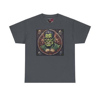 Frankenstein Graphic Unisex Heavy Cotton Tee - Vintage Vibe Halloween Shirt