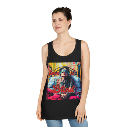 "Love is Blind" Unisex Softstyle™ Tank Top - Stylish Comfort for Summer Celebrations