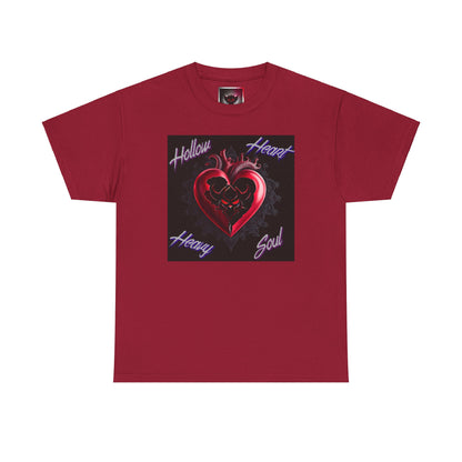 Hollow Heart Heavy Soul Unisex Cotton Tee - Edgy Graphic T-Shirt