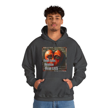 Unisex Hoodie with "Real Eyes Realize Real LIES" Graphic - Trendy Streetwear