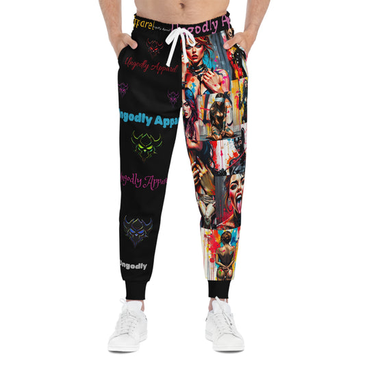 "Collection of Kinks" Vibrant Graphic Athletic Joggers - Bold Art & Street Style