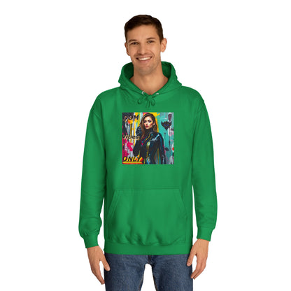 Colorful Graphic Unisex College Hoodie - 'Dom Vibes Only'