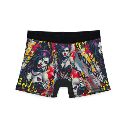 "Bound to Greatness" Bold Graphic Men's Boxers - Edgy Art Design for Comfort & Style