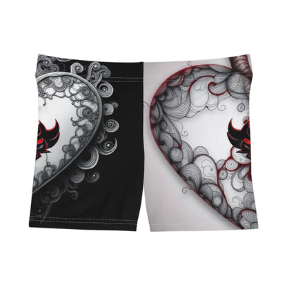 "Forever" Artistic Heart Print Women's Shorts - Stylish & Comfortable Summer Wear