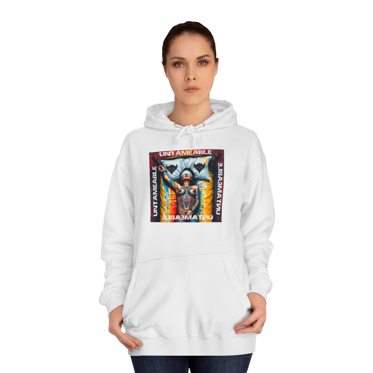 Unisex College Hoodie - 'Untameable' Graphic Design for Trendy Comfort