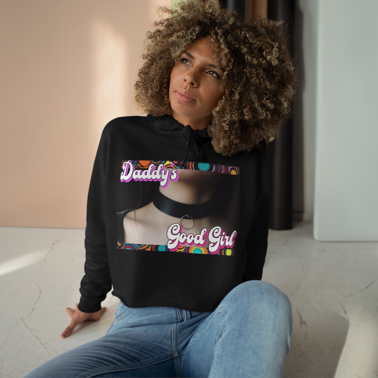 Women's "Daddy's Good Girl" Crop Hoodie