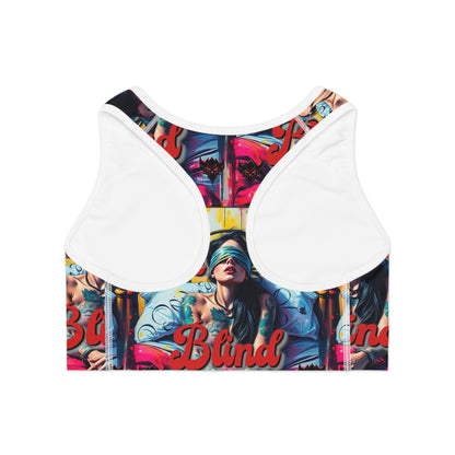 "Love is Blind" Stylish Sports Bra for Active Women