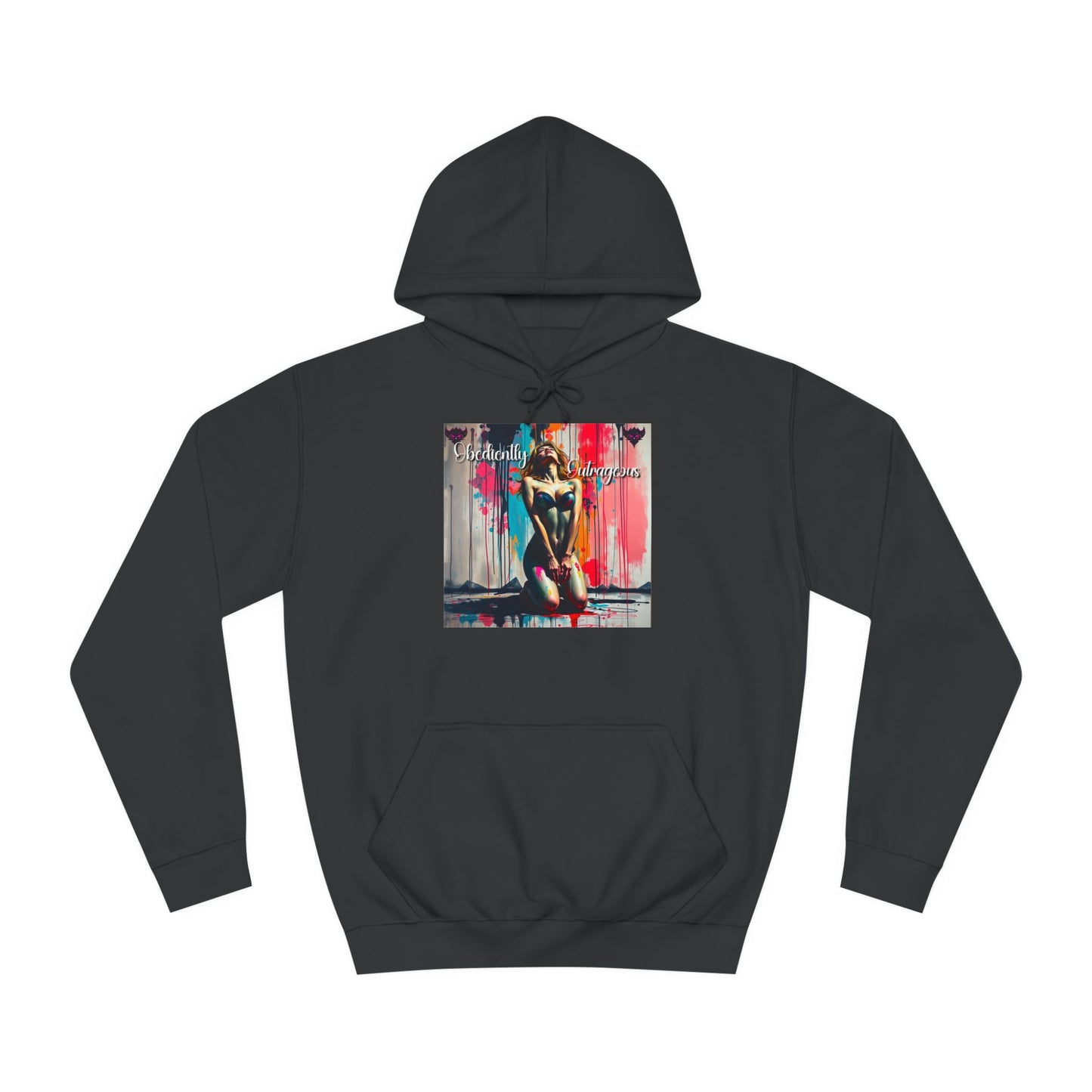 "Obediently Outrageous" Artistic Unisex College Hoodie - Unique Urban Design