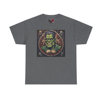 Frankenstein Graphic Unisex Heavy Cotton Tee - Vintage Vibe Halloween Shirt