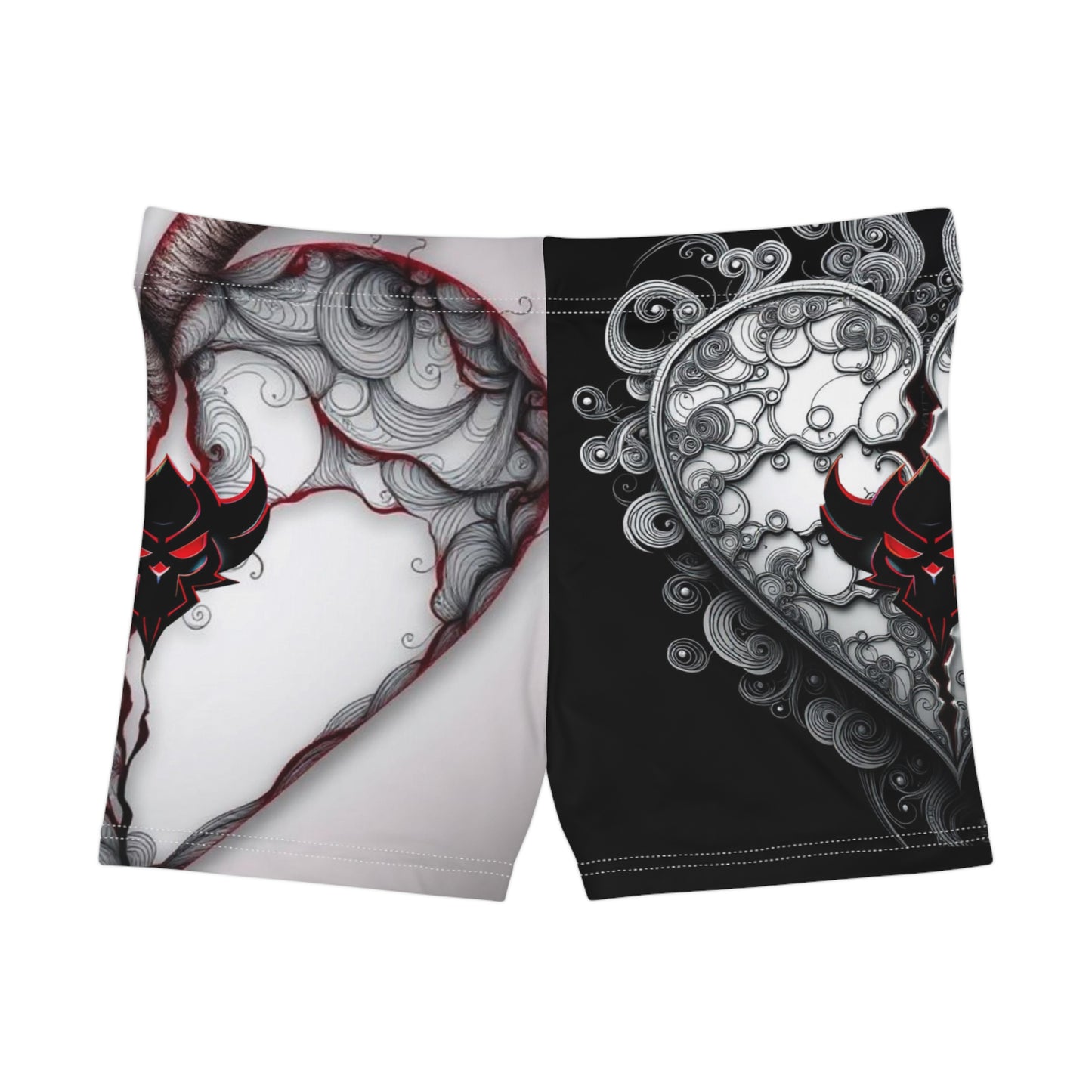 "Forever" Artistic Heart Print Women's Shorts - Stylish & Comfortable Summer Wear