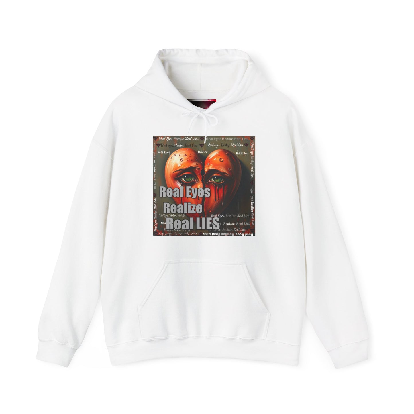 Unisex Hoodie with "Real Eyes Realize Real LIES" Graphic - Trendy Streetwear