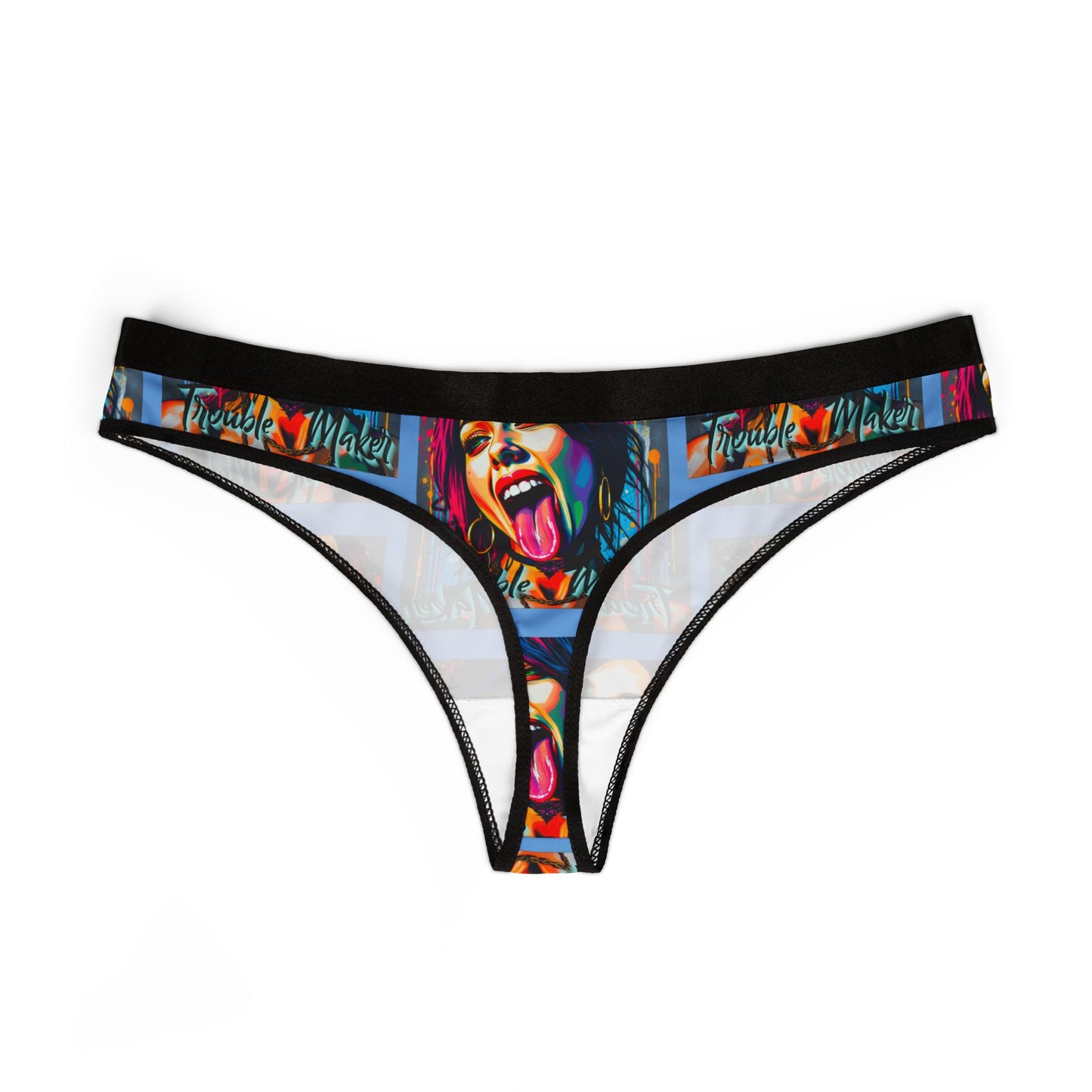 Trendy Women's Thongs - "Trouble Maker" Colorful Design