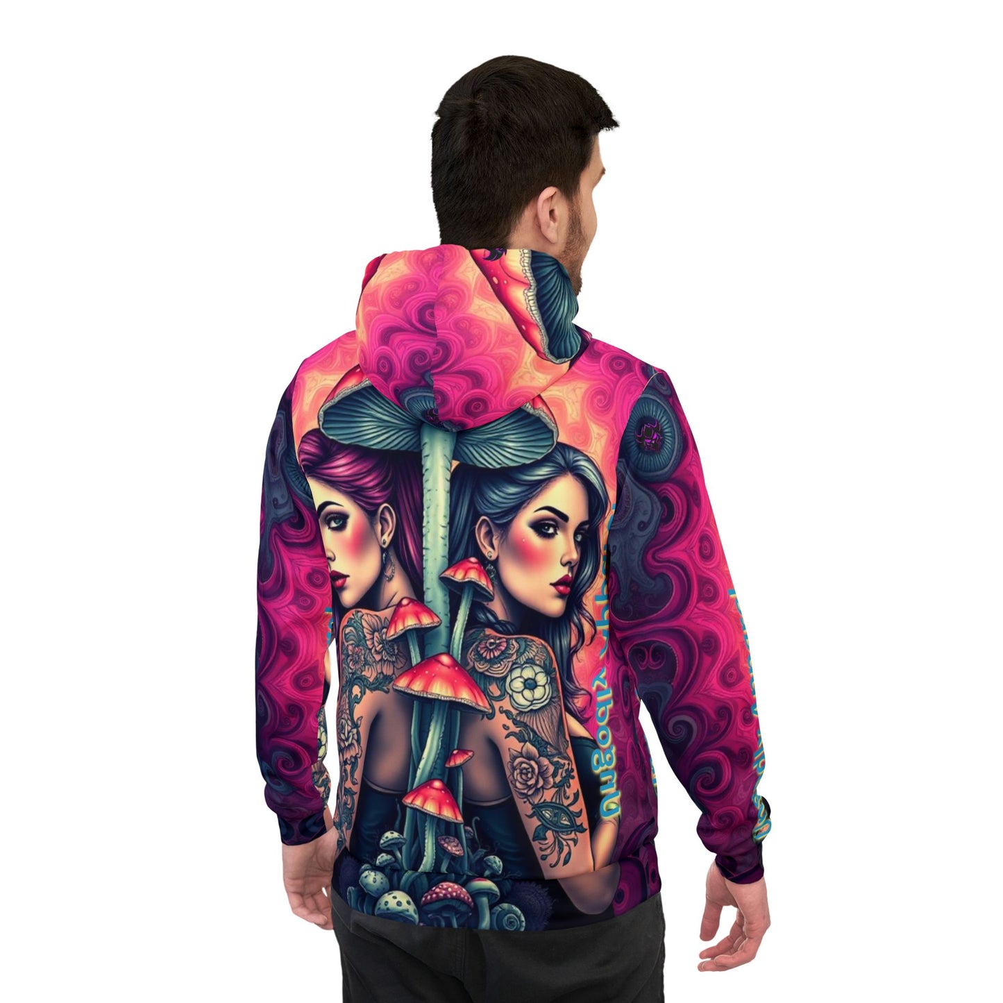 Vibrant "Bitches and Boomers" Tattoo-Inspired Athletic Hoodie - Artful Design for Trendsetters & Festival Lovers
