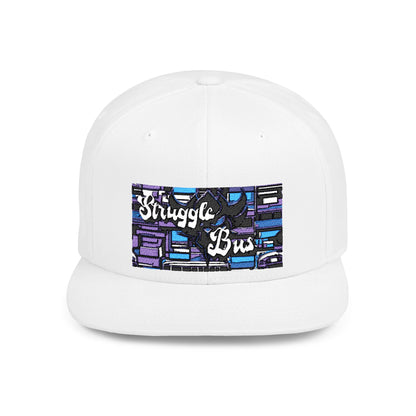 "Struggle Bus" Flat Bill Snapback Cap - Trendy Streetwear Hat for Everyday Wear