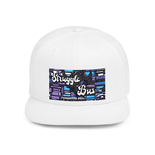 "Struggle Bus" Flat Bill Snapback Cap - Trendy Streetwear Hat for Everyday Wear