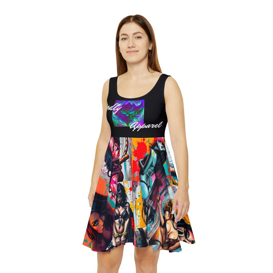 "Ungodly Fetish" Bold Women's Skater Dress - Edgy Art Design by Ungodly Apparel