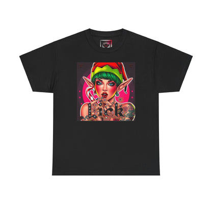 "Lick" Enchanting Elf Graphic T-Shirt - Unisex Heavy Cotton Shirt for Festive Vibes