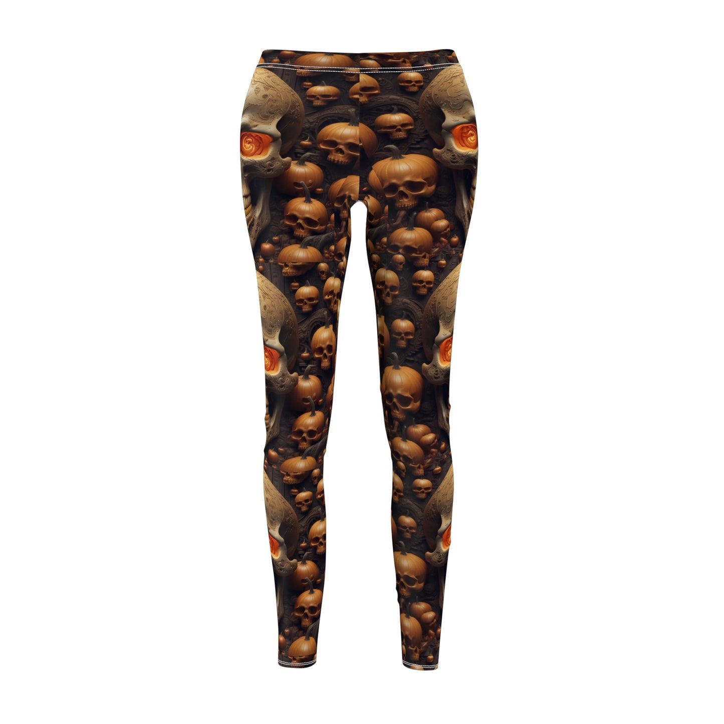 Women's "Orange Skull" Leggings