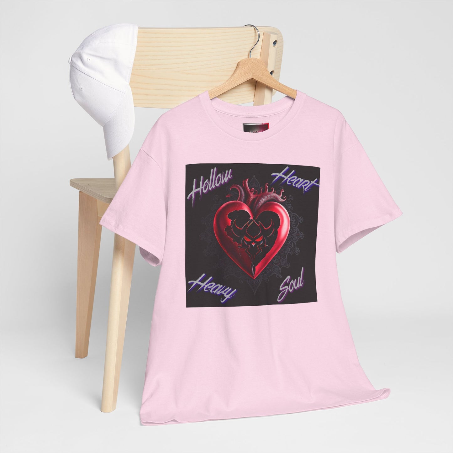 Hollow Heart Heavy Soul Unisex Cotton Tee - Edgy Graphic T-Shirt