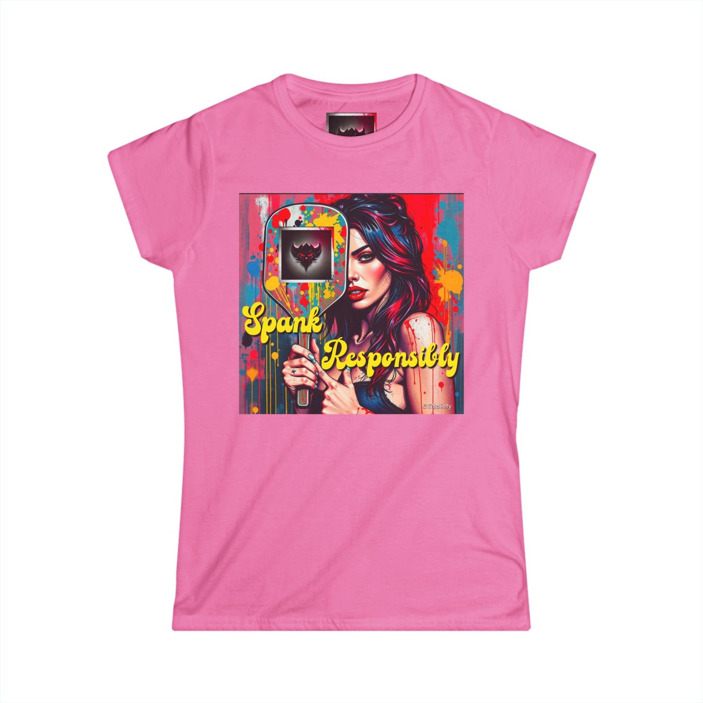 Women's Softstyle Tee - "Spank Responsibly" Graphic Tee for Bold Expressions