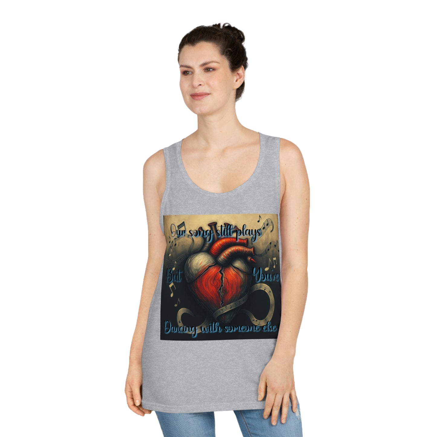 "Our Song Still Plays But You're Dancing with Someone Else" Heartfelt Song Plays Unisex Softstyle™ Tank Top - Perfect for Music Lovers