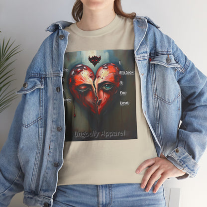 Emotional Heart Unisex Heavy Cotton Tee - 'You Broke Me So Slowly' Design