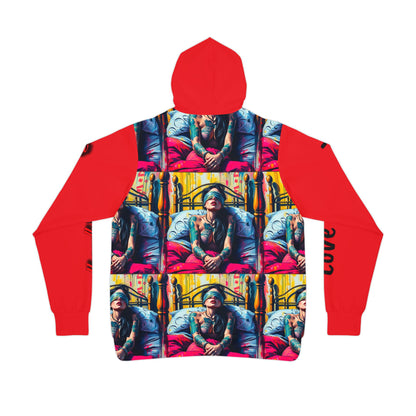 Vibrant "Love is Blind" Athletic Hoodie - Bold Art for Active Lifestyles