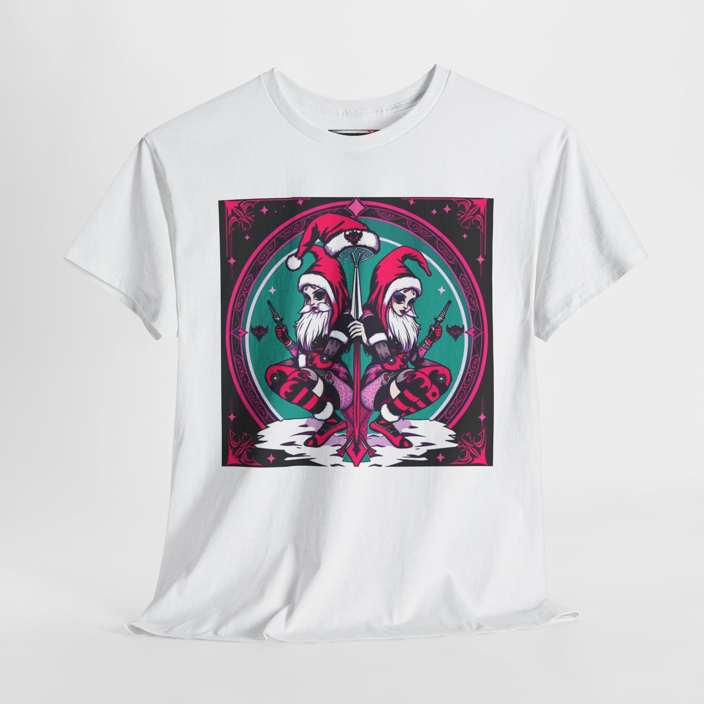 Colorful Holiday Elves Unisex Heavy Cotton Tee - Fun & Vibrant Design for Holidays