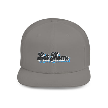 "Let Them;" Wave Flat Bill Snapback Hat - Stylish Beach Vibes for Summer Adventures