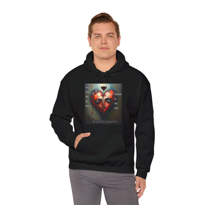 "You Broke Me So Slowly, I Mistook it for Love" Artistic Heart Hoodie - Unisex Heavy Blend™ Sweatshirt with Inspirational Quote