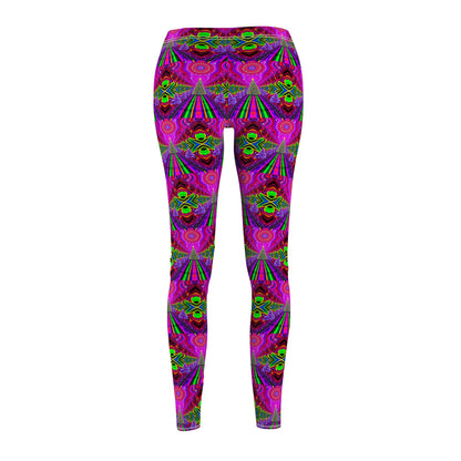 Vibrant Christmas Tree Women's Cut & Sew Leggings - Colorful Patterns for Casual Holiday Style