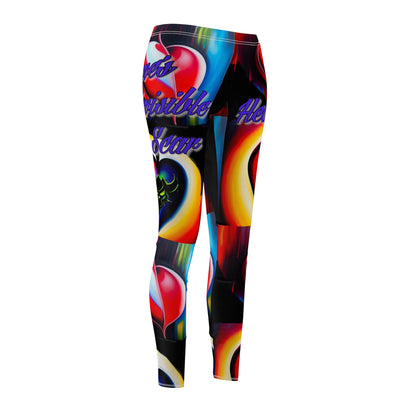 "Heartache: Love's Invisible Scar" Vibrant Heart Graphic Leggings for Women - Casual & Stylish Activewear