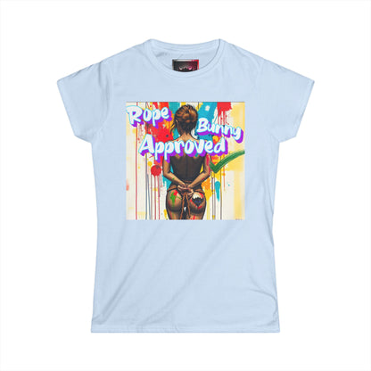 "Rope Bunny Approved" Women's Softstyle Tee - Bold Art Graphic T-Shirt for Comfort & Expression