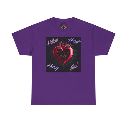 Hollow Heart Heavy Soul Unisex Cotton Tee - Edgy Graphic T-Shirt