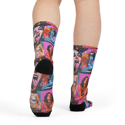 "Kinks" Bold Art Crew Socks - Vibrant Graphic Design for Expressive Style