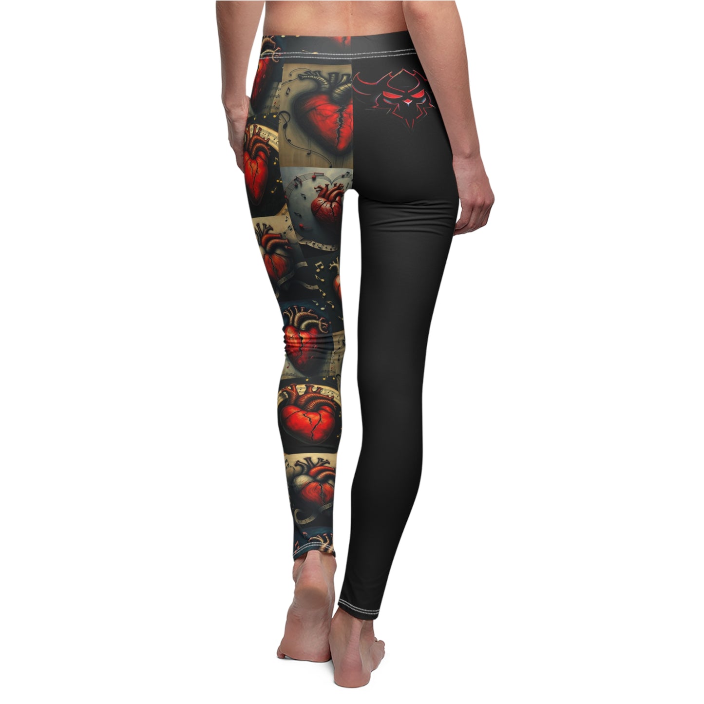 "Our Song" Edgy Heart Print Women's Casual Leggings - Stylish and Comfortable Activewear