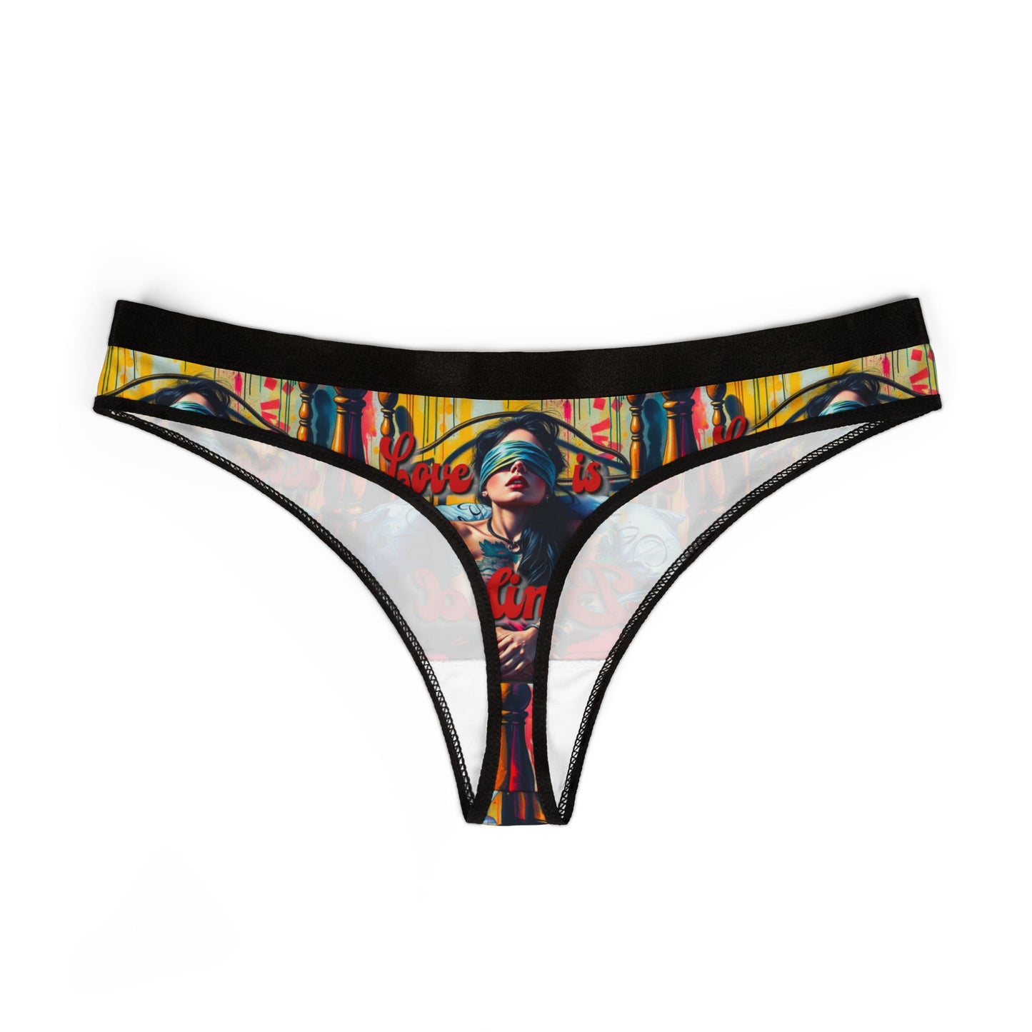 "Love is Blind" Women's Thongs - Stylish & Playful Underwear