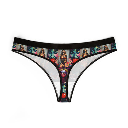 "Ungodly Kinks" Colorful Women's Thongs with Artistic Design - Comfortable and Stylish Intimates