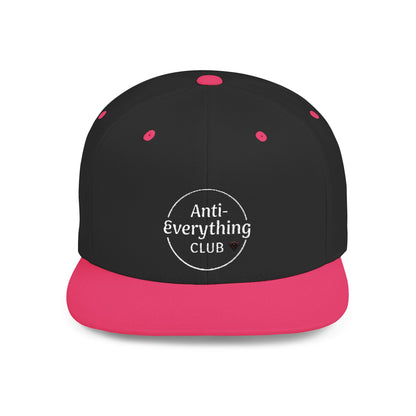 Anti-Everything Club Camo Snapback Cap - Trendy Flat Bill Hat for Casual Style