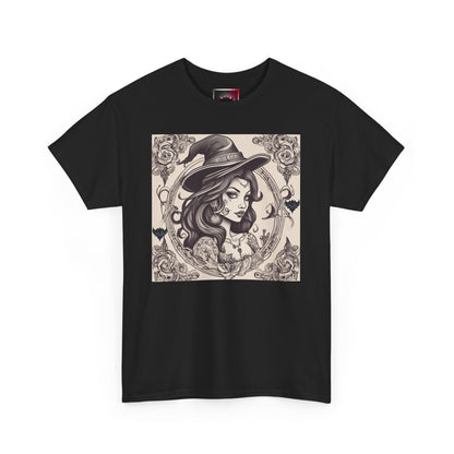 Witchy Vibes Unisex Heavy Cotton T-Shirt - Spooky Art Graphic T-Shirt