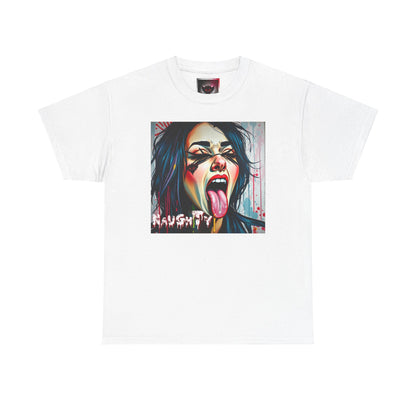 "Naughty" Graphic Unisex Heavy Cotton Tee - Edgy Streetwear T-Shirt