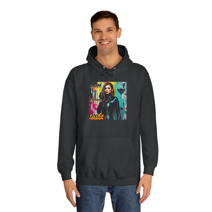 Colorful Graphic Unisex College Hoodie - 'Dom Vibes Only'